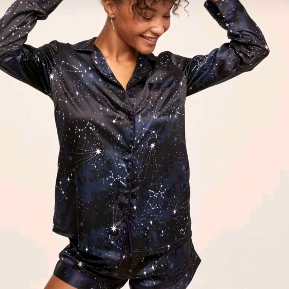 NWT Adore Me Constellation Satin PJ Set